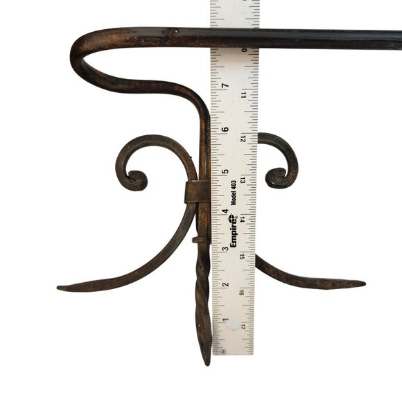 Rustic Metal Towel Bar & Towel Ring Set With Scroll Design For Country Western H - Picture 8 of 10